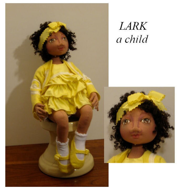 Lark, 9" Seated Child Cloth Doll Sewing Pattern (PDF Download) by Barbara Schoenoff