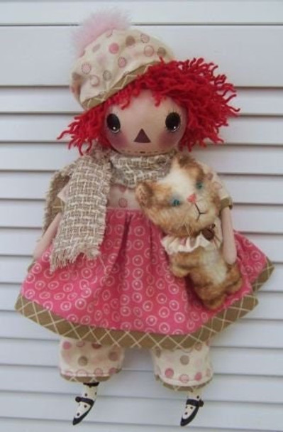 Kathy Ann,  Raggedy Ann and Cat Cloth Doll Pattern (PDF Download) by Michelle Allen of Raggedy Pants Designs