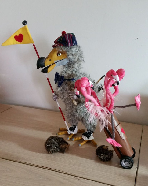 The Dodo Playing Croquet  -  Animal (Bird) Storybook Cloth Doll Making Sewing Pattern (PDF Download) by Suzette Rugolo