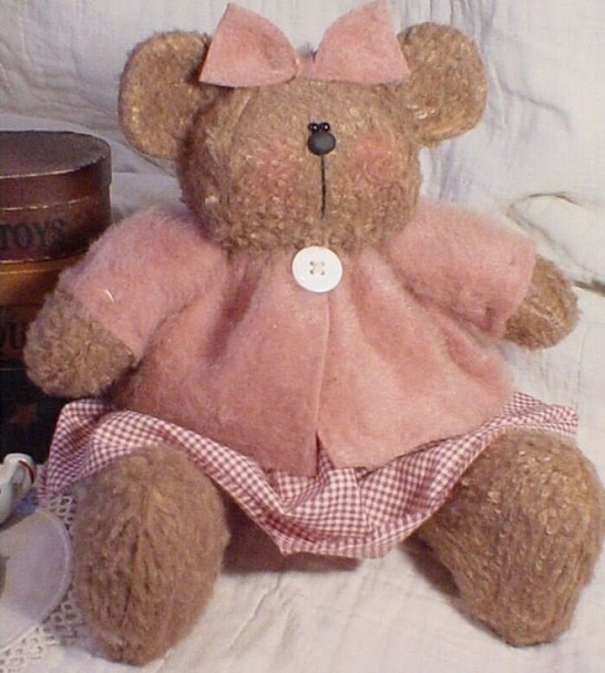 Baby Bonnie Bear – 11” Sitting Bear Primitive Cloth Doll Pattern (PDF Download) by Michelle Allen of Raggedy Pants Designs