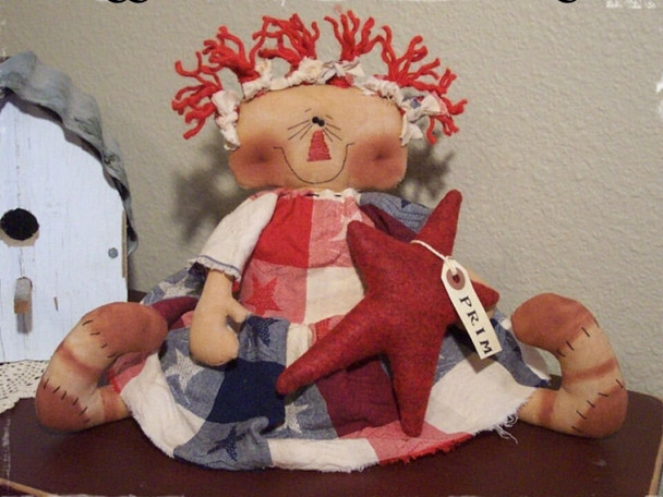 Oh My Stars,  Primitive Raggedy Ann Style Doll Sewing Pattern (PDF Download) by Michelle Allen of Raggedy Pants Designs
