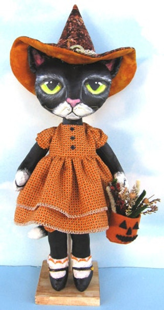 Black Cat, Cloth Doll Sewing Pattern,  PDF Download by Susan Barmore