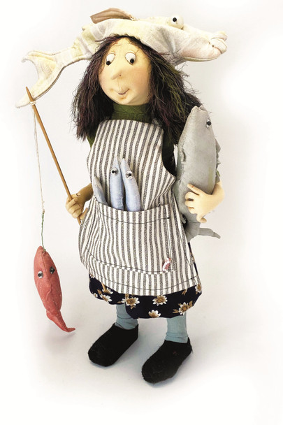 Fishy Flossie, Cloth Doll Sewing Pattern (PDF Download) by Jill Maas