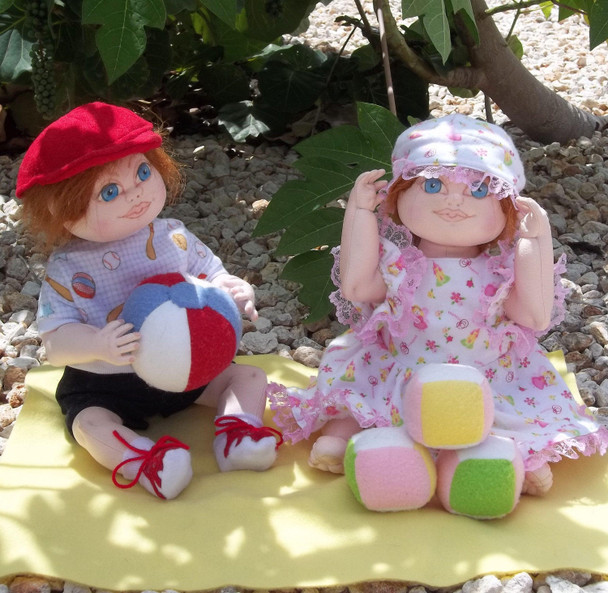 Megan and Max, 16” Toddlers Cloth Doll Pattern (PDF Download) by Katie Bock