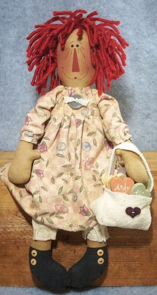 All My Hearts, Primitive Raggedy Ann Style Doll Sewing Pattern (PDF Download) by Michelle Allen of Raggedy Pants Designs