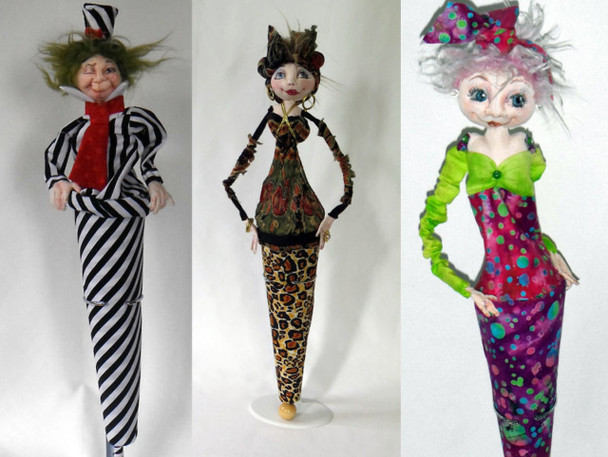 Poppits, Cloth Doll  Pattern Instant Download by Sharon Mitchell