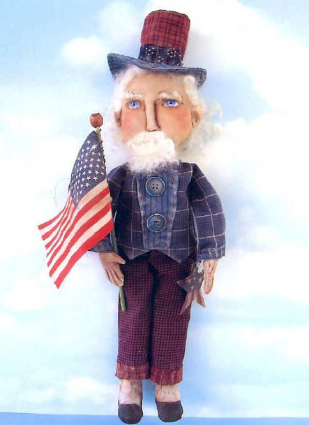 Uncle Sam, 19" Fabric Sewing Doll Pattern (PDF Download) by Susan Barmore