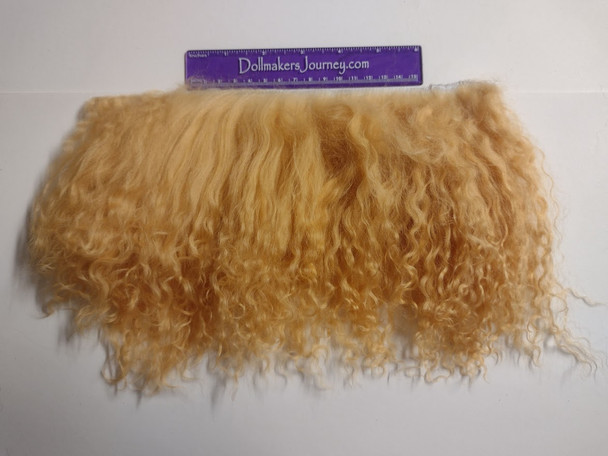 Tibetan Lamb for Doll Hair - Medium Blonde - 10" by 2.5" -  #34