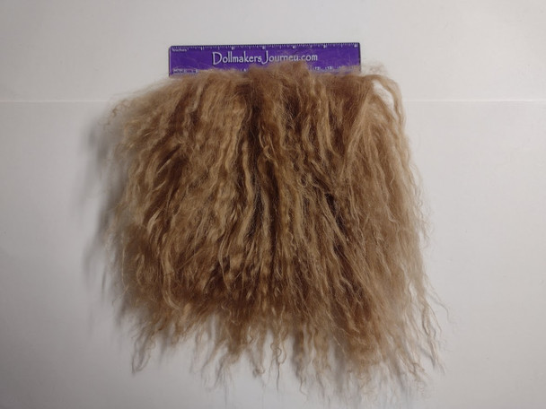 Tibetan Lamb for Doll Hair - Golden Brown - 5" by 6" - #40