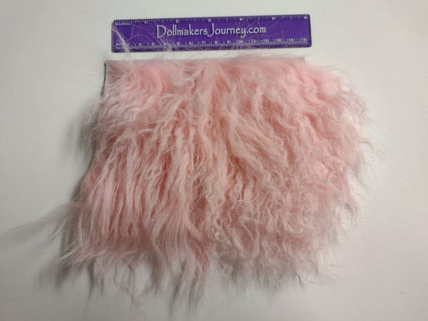 Tibetan Lamb for Doll Hair - Pink - 6" by 4.5" - 2nds Sale - 25% Off - #102