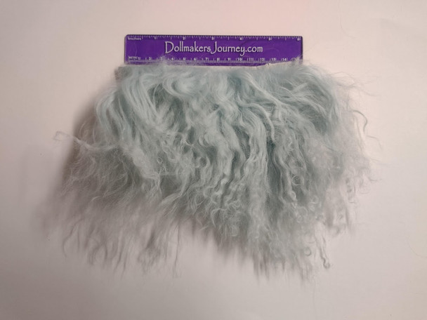 Tibetan Lamb for Doll Hair - Light Blue - 6.25" by 3" - 2nds Sale - 25% Off - #120