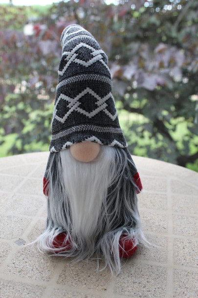 Christmas Plush Gnome with Grey Hat - Handmade