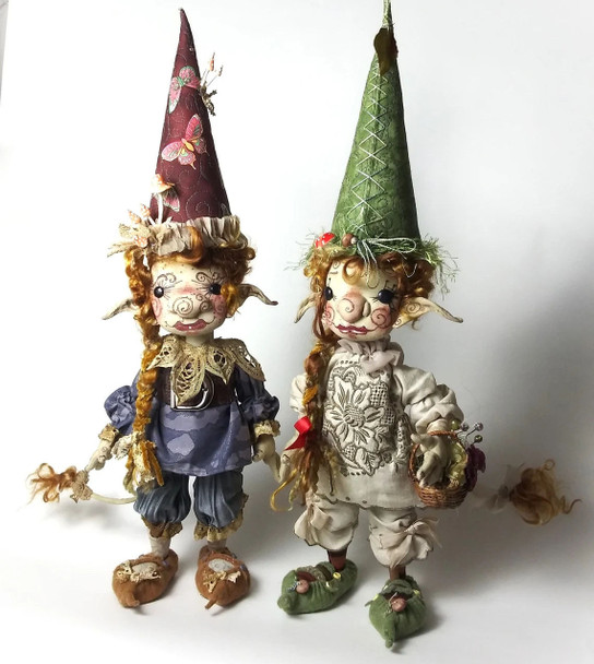 Little Gnomish Women, 13" Gnome Dollmaking Art Doll Pattern Tutorial (PDF Download) by Paula McGee