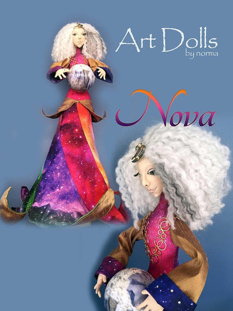 Nova,  Female  Goddess Art Doll, Cloth Doll Making Pattern (Printed and Mailed) by Norma Inkster