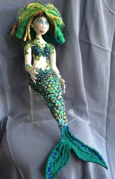 SPLASH The Magical Mermaid - 18" Cloth Doll Making Pattern (Printed and Mailed) by Jan Horrox