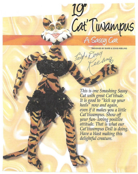 CAT-TIWAMPUS - Sassy Cat Cloth Doll Pattern (Printed and Mailed) by Barb Keeling
