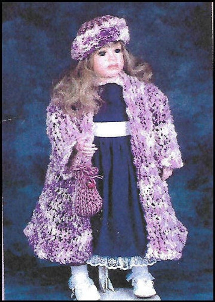 Loom Knitting, Child or Doll Coat - Cloth Doll Pattern (Printed and Mailed) by Barb Keeling