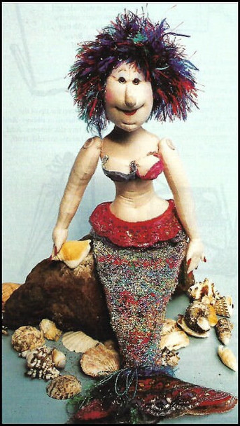 Magnificent Mermaid - Maggie Jean Splash - Cloth Doll Pattern (Printed and Mailed) by Barb Keeling