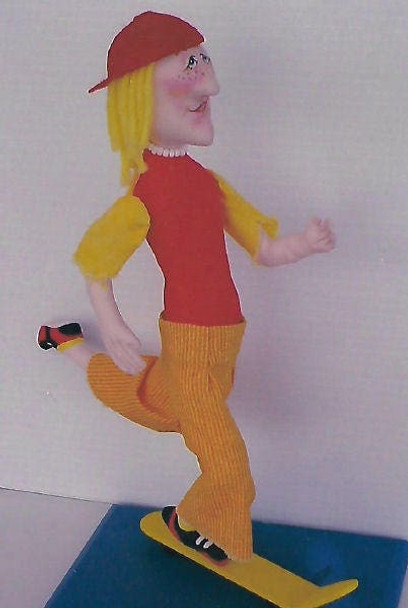 Skate Boarder  - Cloth Doll Pattern (Printed and Mailed) by Barb Keeling