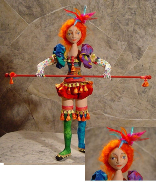 Dorinda – The Tightrope Walker Cloth Doll Sewing Pattern (Printed and Mailed) by Barbara Schoenoff