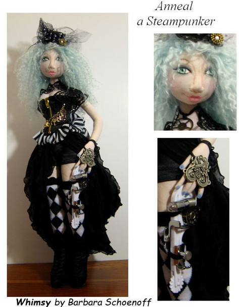Anneal, 18" Steampunk Cloth Doll Sewing Pattern (Printed and Mailed) by Barbara Schoenoff