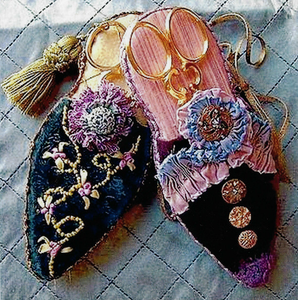 Victorian Slipper Needle Case and Scissor Holder, Sewing Pattern (Printed and Mailed) by Barbara Willis