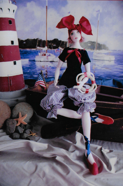 Sea Side Sadie -  20" intermediate Level Cloth Doll Sewing Pattern (Printed and Mailed) by Barbara Willis