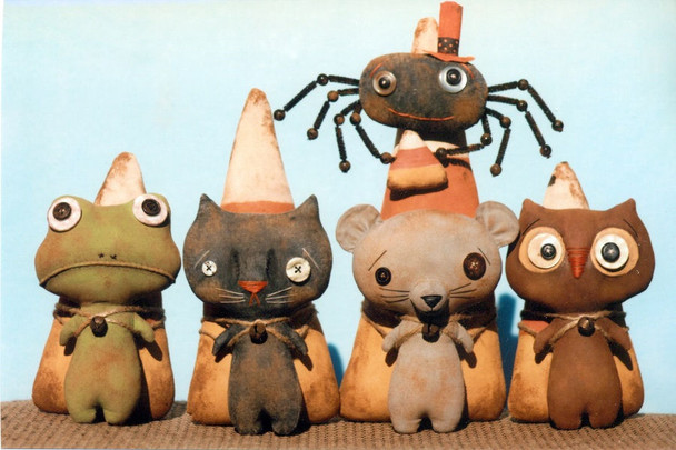 Dirty Candy & Critters Cloth Doll Pattern (Printed and Mailed) by Ginny Lettorale - Happy Heart Patterns