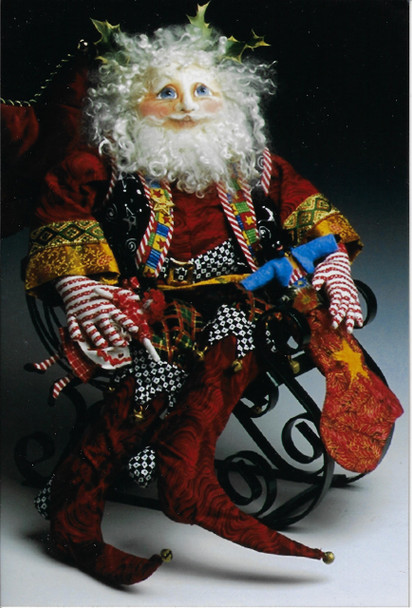 Very Merry Santa, 20" Cloth Doll Santa Sewing Pattern (Printed and Mailed) by Patti Medaris Culea
