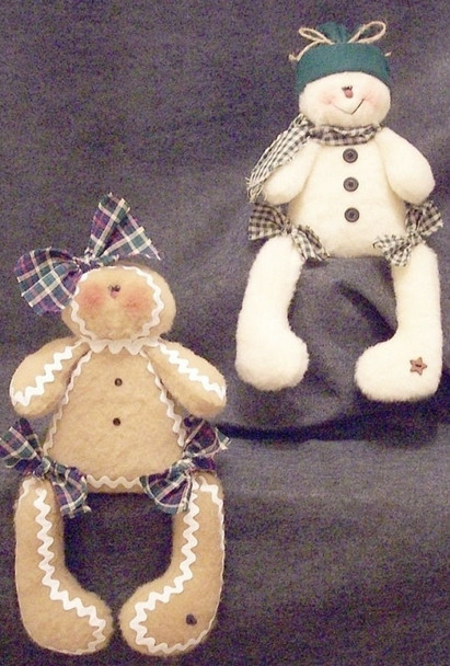 Sugar and Spice,  Snowman and Gingerbread Girl Doll Pattern by Michelle Allen of Raggedy Pants Designs - Printed and Mailed