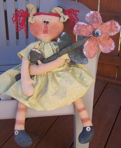 Primitive Blooms, Raggedy Ann Printed and Mailed Cloth Doll Pattern by Michelle Allen of Raggedy Pants Designs