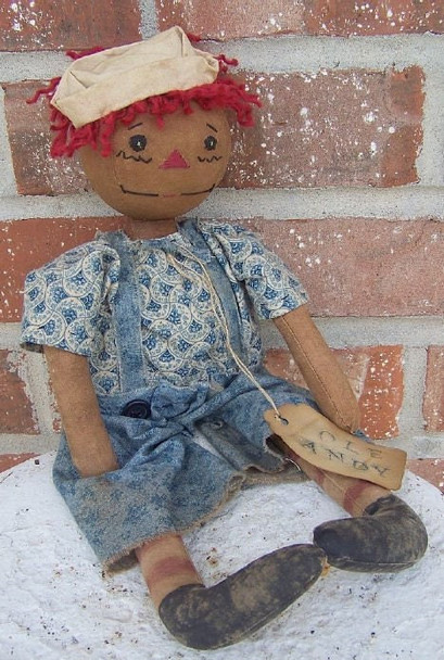 Ole Andy, Primitive Raggedy Andy Cloth Doll Pattern (Printed and Mailed) by Michelle Allen of Raggedy Pants Designs