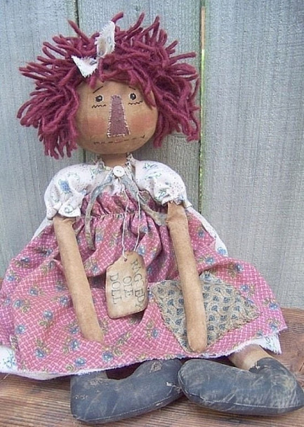 Raggedy Ole Doll, Primitive Raggedy Ann Cloth Doll Pattern (Printed and Mailed) by Michelle Allen of Raggedy Pants Designs