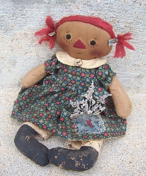 Little Ole Annie, 11"  Primitive Raggedy Ann Cloth Doll Pattern (Printed and Mailed) by Michelle Allen of Raggedy Pants Designs