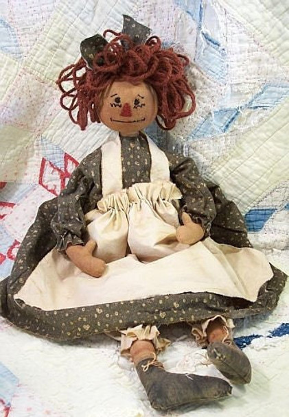 Old Abby Ann, 24" Raggedy Ann Printed and Mailed Cloth Doll Pattern by Michelle Allen of Raggedy Pants Designs