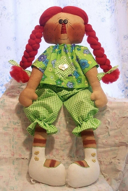 Becky Ann, 22" Raggedy Ann Cloth Doll Sewing Pattern (Printed and Mailed) by Michelle Allen of Raggedy Pants Designs