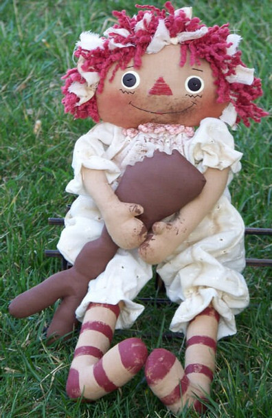 Esther’s Easter, Primitive Raggedy and Bunny Ann Cloth Doll Pattern (Printed and Mailed) by Michelle Allen of Raggedy Pants Designs