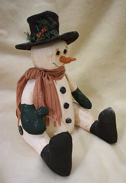 Mr. Frost, Snowman Cloth Doll Pattern (Printed and Mailed) by Michelle Allen of Raggedy Pants Designs