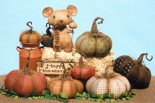Prim Pumpkin & A Dirty Little Mouse Cloth Doll Pattern (Printed and Mailed) by Ginny Lettorale - Happy Heart Patterns