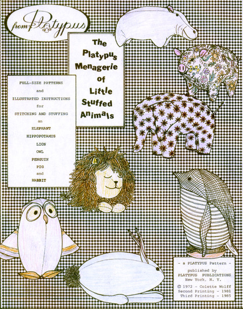 Little Stuffed Animals Cloth Doll Pattern by Colette Wolff