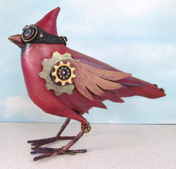 Steampunk Cardinal, Cloth Doll Making Pattern by Susan Barmore