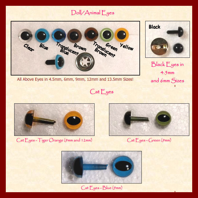 Bead Eyes For Dollmaking Black and Pearl White