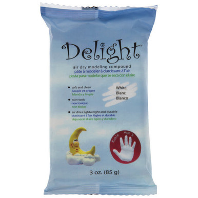 Delight - Air Dry Modeling Compound, 3-Ounce, White - Creative Paper Clay