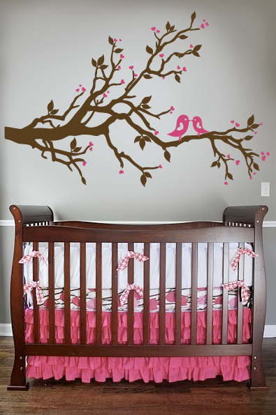 Love Birds Branch Wall Decal | DecalMyWall.com