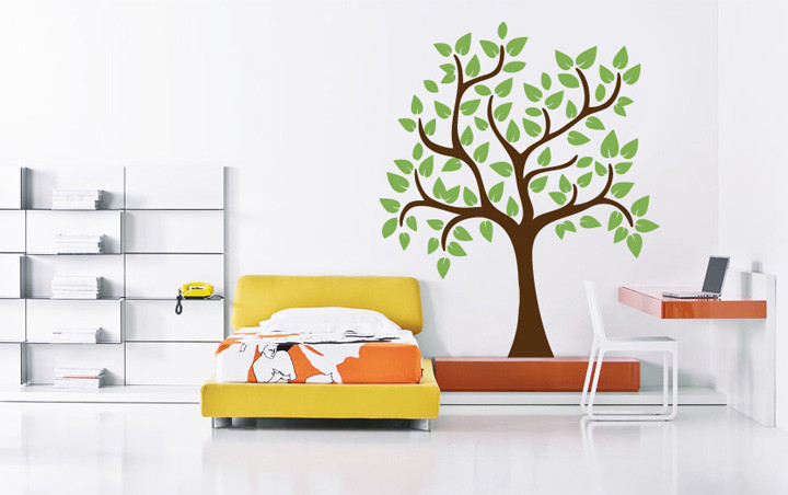 Small Leafy Tree Wall Decal
