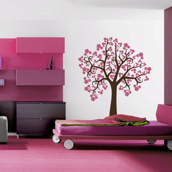 tree wall decal, curly cherry blossom tree