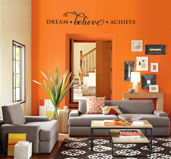 Wall Quotes, Wall Lettering - Dream Believe Achieve