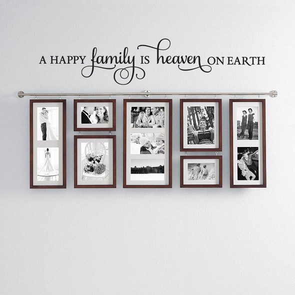 Wall Quotes, Wall Lettering - A Happy Family is Heaven on Earth