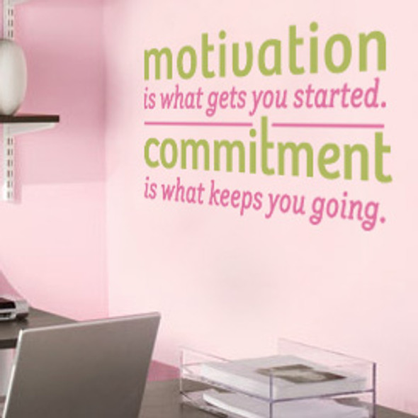 Wall Quotes, Wall Lettering - Motivation & Commitment Wall decal