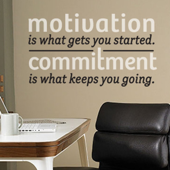 Wall Quotes, Wall Lettering - Motivation & Commitment Wall decal